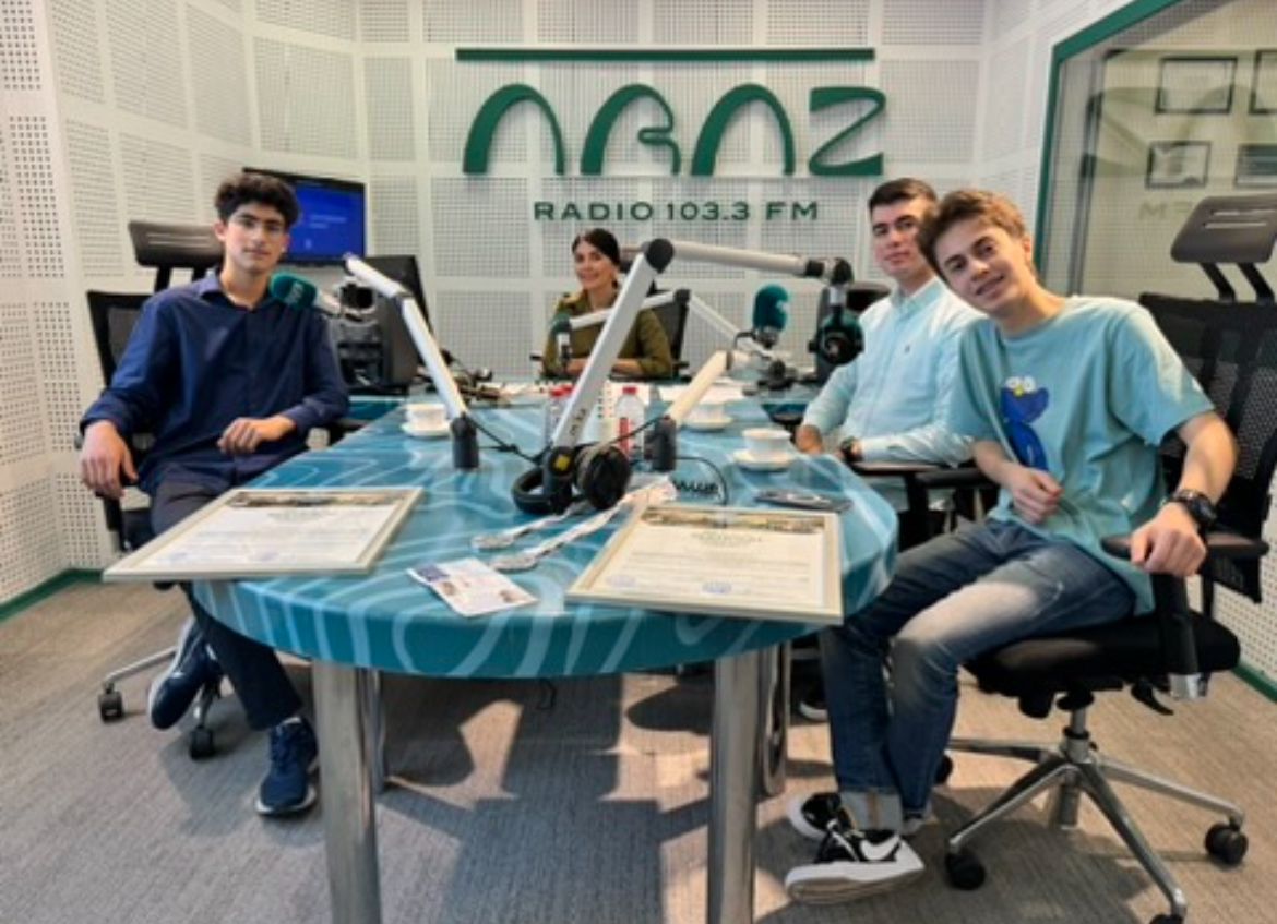 Uşaqlarımıza Öyrədək team featured on ARAZ FM at Khazar Media Center.