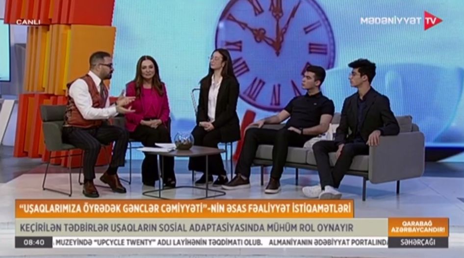 Uşaqlarımıza Öyrədək team featured on Azerbaijan’s National Cultural Television; “Mədəniyət TV”.